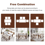 Merax Modern 5 Piece Dining Table Set for 4,Faux Marble Style Kitchen Table Set with One Rectangle Table and 4 Dining Chairs for Dining Room Table Set for Small Place Merax