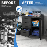 OPTYMIRA Mobile Tool Storage Cabinet with Wheels,Heavy Duty Rolling Tool Cabinets for Garage,Metal Storage Cabinets with 4 Drawer and 1 Locking Doors,Assembly Required OPTYMIRA