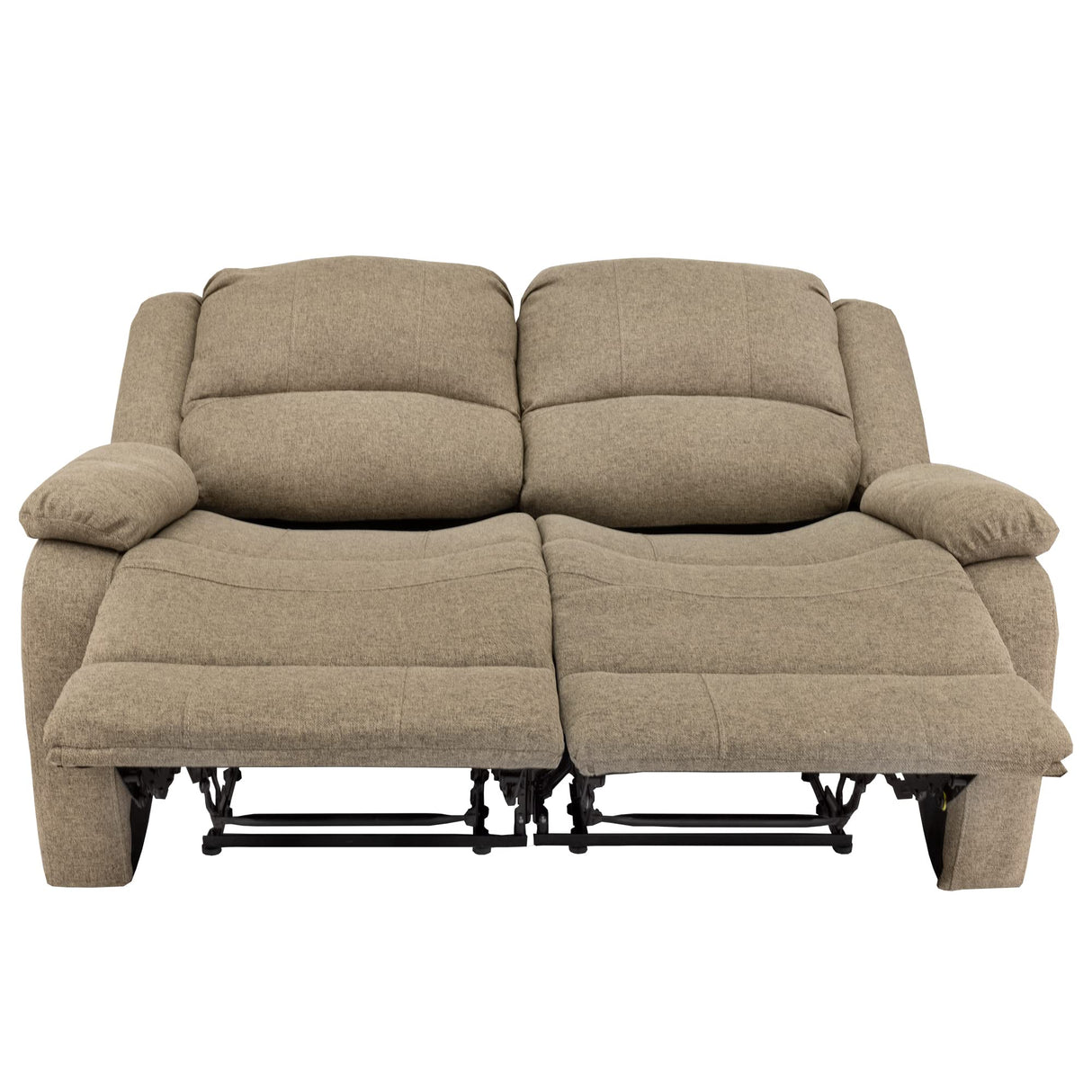 RecPro Charles 58" Double Recliner RV Sofa | Zero Wall Loveseat for Camper | Wall Hugger Couch | Fifth Wheel Theater Seating | Replacement RV Furniture | Oatmeal Cloth RecPro