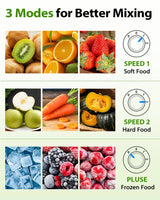 KOIOS Smoothie Blender, 900W Blenders for Kitchen with 27oz No-BPA Portable Bottles and Spout Lids, 3 Modes Personal Mixer Blender for Shakes Smoothies Frozen Drinks, Nutritious Recipe, Black KOIOS