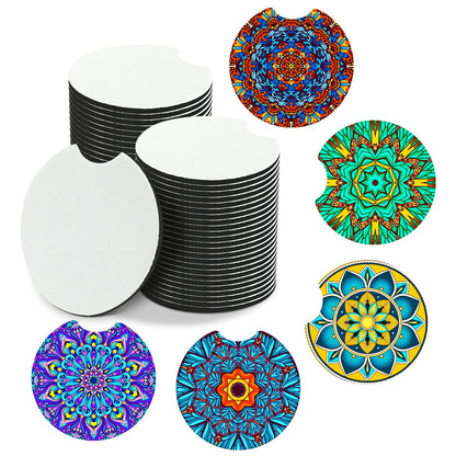 50Pcs Sublimation Blanks Products - Sublimation Cup Coasters Blanks 2.75 Inch for DIY Crafts Car Cup Coasters Painting Project Sublimation Accessories