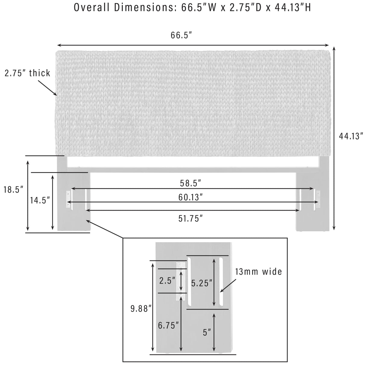 Crosley Furniture Edgewater Headboard, Queen, Seagrass Crosley Furniture