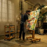 MEEDEN Extra Large Art Easel, Artist Painting Easel, Solid Beech Wood Easel, Heavy Duty Floor Easel, Studio Easel for Adults, Holds Canvas Art up to 71" MEEDEN