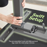 Vari ComfortEdge 60x30 Adjustable Desk - Electric Adjustable Height Standing Desk, Black - Sloped Ergonomic Front Edge and Stable T-Style Legs - Easy Vari