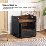 HOOBRO Weaning Table and Chair Set, Toddler Table and Chair Set, Furniture for Kids 1-3 Year Old, Kids Table and Chair Set for Reading Rustic Brown and Black BF38JD01 HOOBRO