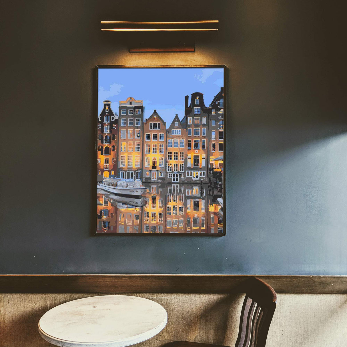 LikeyFactory Paint by Numbers Kit for Adults 16"x20" Rolled Canvas with Paintbrushes Acrylic Paints Premium DIY Painting Set on Canvas (1 16"x20", Sunset in Amsterdam) LikeyFactory