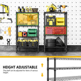 M MZG 1000 lbs 4 Tier Shelf Metal Storage Shelves Wire Rack Closet Organizers for Garage Kitchen Bathroom Laundry Black 11.8" D x 25.6" W x 45.5" H M MZG