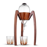 Woodronic Decanter Set for Men with 12.5 oz Whiskey Glasses, 68 oz Crystal Glass Liquor Decanter with Solid Wood Stand and Lid for Bourbon Vodka, Birthday or Valentine's Day Gift for Him Woodronic