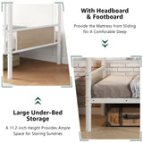 Jocoevol Metal Bunk Bed Twin Over Twin, Industrial Bunkbeds Heavy Duty Bed with Safety Guard Rails and Space-Saving Design, Steel Bed for School, Bedroom (White) Jocoevol