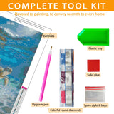 USZDL Sea Turtle Diamond Art Kits for Adults,Cute Animal 5D Diamond Painting Kits for Beginners,Diamond Dots Round Full Drill Paint with Diamonds Pictures DIY Gem Art Painting Crafts Kits 12x16 inch USZDL