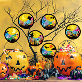 TENDFINE 24 Sets Halloween Night Suncatcher Craft Kit DIY Bat Ghost Tissue Sign Paper Art Craft Activity Halloween Ornament Home Classroom Window Decoration TENDFINE