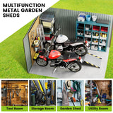 Large Metal Storage Sheds, 8x8 FT Outdoor Storage Shed with Updated Frame Structure, Lockable Doors and Air Vents, Metal Garden Tool Shed for Garden,Backyard,Patio,Lawn, Brown Hipicute