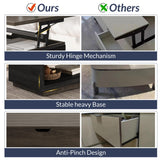 BELLEZE Coffee Table, Lift Top Coffee Table with Hidden Compartment and Open Storage Shelf, Central Table for Living Room, Home Office - Brown BELLEZE