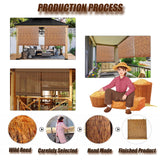 Reed Roll Up Shades - Bamboo Blinds with Lift for Indoor/Outdoor Privacy, Retro White 2659in (WH) OCAZI