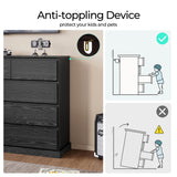 LINSY HOME 9 Drawer Dresser for Bedroom, 53" Wide Chest of Deep Drawers, Modern Farmhouse Wood Dressers with Storage, Large Drawer Organizer for Bedroom, Living Room, Handless Design, Black LINSY HOME