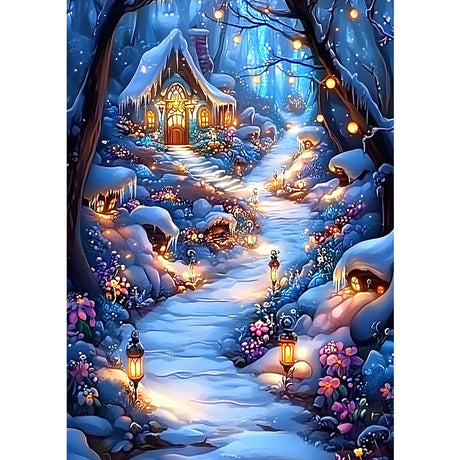MXJSUA Fairy Forest Diamond Painting Kits for Adults, 5D Night Forest Diamond Art Kits for Beginners, DIY Full Drill Paint with Diamond, Home Wall Decor 12x16 Inch MXJSUA