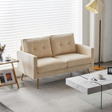 VINGLI 56" Modern Beige Loveseat,Small Corduroy Sofa Couch Deep Seat for Living Room,2-Seater Loveseat Sofa for Bedroom,Apartment,Office,Dorm,Small Space VINGLI
