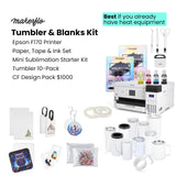 Epson Surecolor F170 Sublimation Starter Kit – Printer with CMYK Ink Set, Design Pack, 10 Sublimation Tumbler Pack, Sublimation Paper, Tape – Perfect for Beginners & Small Business makerflo