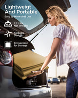 12x20 FT Heavy Duty Carport Replacement Canopy Cover, Durable Waterproof Garage Shelter Top, Car Tent for Outdoor Use, with Ball Bungees for Secure (Beige) Mars Explo