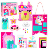 Flying Childhood Soft Felt Sewing Kit for Kids Arts & Crafts, 6 Easy DIY Stuffed Animal Dolls and Plush Pillow, Instructions, Gifts for Girls 6-12, Embroidery Kit for Learn Sew Flying Childhood