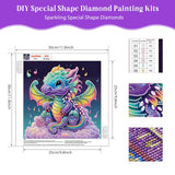 HEIBAGO 5D Special Shape Diamond Art Kits for Beginners, Dinosaurs Diamond Painting Kits for Adults, Dragons Crystal Rhinestones Diamond Painting for Home Wall Decoration Gift 12x12inch HEIBAGO