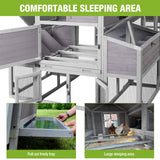 GUTINNEEN Chicken Coop with Run for 8-10 Chickens Extra Large Hen House Poultry Cage Outdoor with Nesting Box GUTINNEEN
