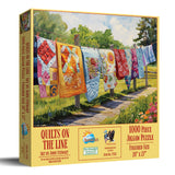 SUNSOUT INC - Quilts on The Line - 1000 pc Jigsaw Puzzle by Artist: John Stewart - Finished Size 20" x 27" - MPN# 77112 SunsOut