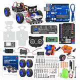 OSOYOO Robot Rc Smart Car DIY Kit to Build for Adults Teens with Servo Power Steering Motor, WiFi, Bluetooth, Code Programmable Compatible with Arduino OSOYOO