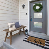 Wnutrees 47" Farmhouse Wood Bench, Dining Room Bench, Entryway Bench for Living Dining Room, Solid Wood, Easy to Assemble, Brown Wnutrees