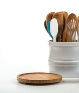 RSVP International Tool Crock Turntable Lazy Susan, Bamboo, 8.25" | Handy in Cabinets or on Counters | Rotating Base with Sturdy Lip | Organize Spices & Small Bottles RSVP International