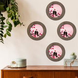 Weysat 4 Pcs 6 Inch Wood Embroidery Hoop Frame Round Wooden Embroidery Wood Display Frame Circle for Finished Cross Stitch Hoop DIY Art Craft Sewing Ornaments Weysat