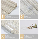 LUSTROWIN Custom Cordless Flax/Paper/Bamboo Roman Window Shades with Valance, Window Blinds Light Flitering Window Treatment Shades for Indoor Windows, Griege, 31" W x 64" H LUSTROWIN