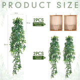 Briwooody 2 Pack Artificial Hanging Plants with Wooden Frames Fake Hanging Mandala Leaves Greenery Plants Mandala Vine for Wall Living Room Decor Bathroom Shelf Home Indoor Briwooody