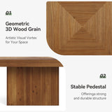 TRIBEWOOD Wood Coffee Table for Living Room, 35.43" Mid Century Modern Square Center Cocktail Table, Farmhouse Accent Tea Cocktail Furniture for Small Space, Office, Rustic Brown TRIBEWOOD
