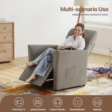 Claiks Power Recliner Chair for Adults, Adjustable Reclining Chair, Comfortable Recliner Couch with Side Pockets&Wire Remote Control, for Living Room, Home Theater, Bedroom, Linen Fabric, Light Grey Claiks