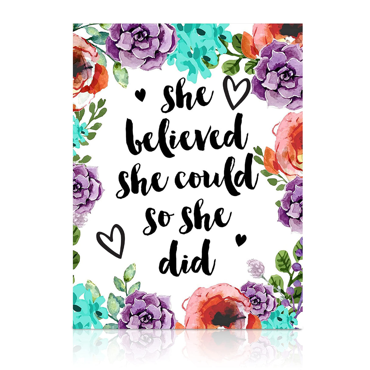 Modern Merch Inspirational Diamond Art for Adults DIY Motivational Quote Wall Art Floral 5D Diamond Painting for Adults, Flowers Cross Stitch Gem Art, Round Drill 12x16 Modern Merch