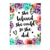 Modern Merch Inspirational Diamond Art for Adults DIY Motivational Quote Wall Art Floral 5D Diamond Painting for Adults, Flowers Cross Stitch Gem Art, Round Drill 12x16 Modern Merch