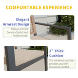 Kingdura 7 Piece Patio Dining Sets, Outdoor Furniture Set of 6 Ratten Wicker Chairs with Cushions and Dining Table with Umbrella Hole, All-Weather Outdoor Furniture Conversation Set for Backyard Kingdura