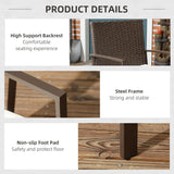 Outsunny 2 Piece PE Rattan Outdoor Dining Chairs with Cushion, Patio Wicker Dining Chair Set with Backrest, Armrests for Patio, Deck, Garden, Cream White Outsunny