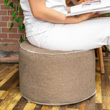 AbunHeri Outdoor Ottoman Outdoor Ottomans for Patio 19x12 Inches Modern Lightweight Foam Stuffed Pouf Outdoor Footstool Footrest Foot Stool Waterproof (Coffee) AbunHeri