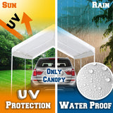BenefitUSA 10'x20' Carport Replacement Canopy Garage Top Tarp Shelter Cover, Canopy ONLY (w/Edge) Benefit