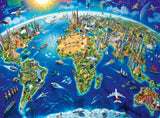 Ravensburger World Landmarks Map 200 Piece XXL Jigsaw Puzzle forKids - | Unique Piece Design | Anti-Glare Surface | Skill-Building, Fun Activity | Amazon Exclusive Ravensburger