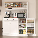 DEYAOPUPU Kitchen Pantry Cabinet,Kitchen Hutch Cabinet with Power Outlets,Doors and Adjustable Shelves,Freestanding Food Pantry with Large Storage Drawer for Dining Room, Living Room DEYAOPUPU