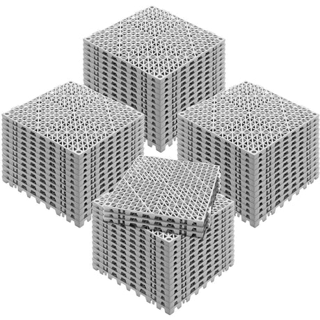 VEVOR Interlocking Tile 55PCS Blue, Drainage Tiles 12" x 12" Splicing, Soft PVC Interlocking Drainage Floor Tiles, Non-Slip Drainage Holes for Restroom, Bathroom, Kitchen, Pool, Wet Areas, Grey VEVOR