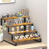 ELITEROO Wood Display Riser Stand, Wooden 4-Tier Retail Display Rack, Tiered Widened Display Stands Organizer, Open Display Shelf Table Top Counter Shelves for Cupcake Liquor Bottle Spice Perfume ELITEROO