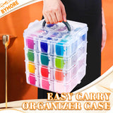 262 Pack Embroidery Thread Floss Kit Including 200 Colors 8 M/Pcs Cross Stitch Sewing Thread with Floss Bins and 62 Pcs Cross Stitch Tool,4-Tier Transparent Storage Box BYMORE