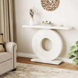 1Easylife Modern Console Table, Wooden Hallway Entry Table, Rectangular Sofa Tables for Living Room, Bed Room, Home Office, White 1Easylife