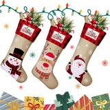 DeckTheHalls Christmas Stockings, 3 PCS Personalized Christmas Stocking, 19” Large Holiday & Family Stocking for Christmas Tree Decoration | Fireplace Party Decoration DeckTheHalls