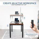 VIVO Premium Electric 71 x 30 inch Height Adjustable Memory Stand Up Desk, Black 4-Leg Quad Motor Frame, Black and Dark Walnut Table Top, DESK-KIT-F10BD VIVO