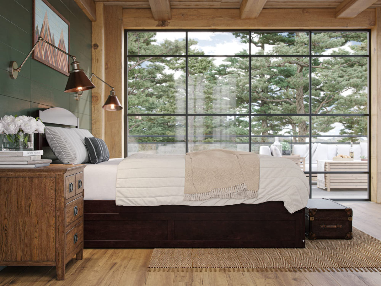 AFI, Warren Full Platform Bed with Matching Footboard & Twin Trundle, Espresso AFI